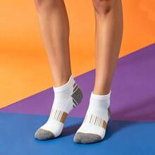 1/5/10/20 Pairs Men's Short Socks, Comfortable Durable Non-Slip Ankle Socks, Suitable For Basketball, Running, Sports - Multicolor - View 3