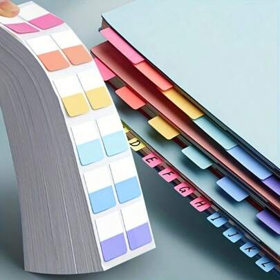 120pcs/10sheets Minimalist Fluorescent Reusable Transparent Index Stickers, Multipurpose Labels, Bookmarks And File Organization, Suitable For Office Management