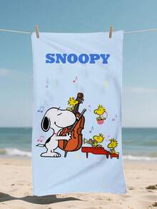 SNOOPY 畅销史努比超细纤维沙滩巾，卡通儿童沙滩浴巾，夏季海边吸水毛巾 - 長方形 - 查看 12