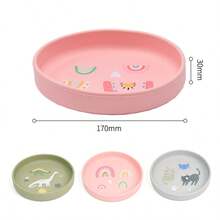 1 Set de platos de silicona seguros para bebés y niños pequeños, con diseños adorables, aptos para microondas y lavavajillas - Multicolor - Ver 6