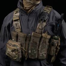 Lightweight SF Tactical Camouflage Chest Rig MOLLE Mounting Zipper Connection Fixation Multiple Combinations - VE-96-rG - View 4
