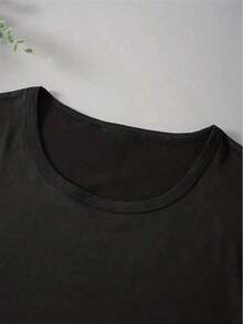 Camiseta con la frase "Travel Is y Therapy" para mujer, camiseta estampada de cuello redondo para verano, top suave de manga corta para mujer, camiseta elegante y cómoda para mujer, camiseta - Negro - Ver 5