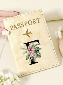 1pc A-Z 26 Letters Fashionable Letter Print Stylish Burgundy Passport Cover, Premium PU Leather Passport Wallet With Multi-Card Pockets For Credit Cards, Boarding Passes, And IDs, Compact And Portable Travel Essentials Organizer For Women, Men - Pink - View 112