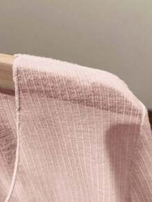 Vestido camisero con adorno de encaje, chaqueta de punto de manga larga para mujer, protección solar de verano - Rosa vieja - Ver 4