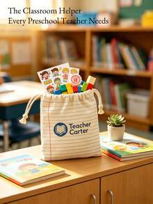 Personalized Teacher Gift - Kids Gift Bag - Teacher Appreciation - Back To School Teacher Gift - Teacher Thank You - School Teacher Gift. Personalized Teacher Pouch, Custom Teacher Drawstring Bag, Teacher Appreciation Gift, Notebook Lined Canvas Pouch, Custom Name Teacher Bag,Notebook Lined Canvas Pouch Custom Name Teacher Appreciation Gift For Back To School End Of Year - Multicolor - View 10