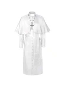 Cosplay Clothing - White Priest's Cloak (with a Cross) - View 1