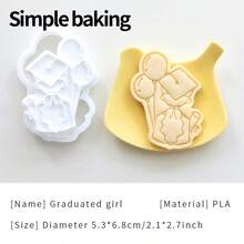 1pc Graduation Cookie Cutter Mold, 3D Embossed Design Of Doctoral Cap, Diploma, Medal Shaped Cookie Mold, DIY Baking & Clay Mold, Back To School Party Decor Gift - View 16