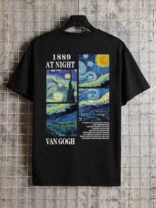 Camiseta Casual de Verano para Hombre con Estampado de Pintura al Óleo y Cuello Redondo de Manga Corta RDHK - Blanco - Ver 1