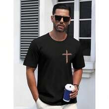 Camiseta de Hombre "Fe Cristiana Sobre el Miedo" con Cruz, Dios y Jesús, Estilo Lavado Ácido, Versículo Bíblico Vintage, Manga Corta LEAY - Blanco - Ver 5
