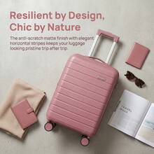 Hand Luggage Box, Trolley Box, Carry-On Luggage, 20-Inch Luggage Box, Mech-Anoid Style Luggage Box, ABS Material, Carry-On Bag, 360° Rotating Wheels, Silent Wheels, New Product Launch, Suitable For Students, Families, Schools, Business Travel And Outings. - Pink - View 10
