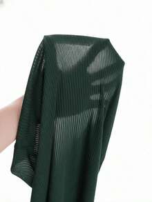 Vestido casual de mujer de unicolor, acanalado y ajustado sin mangas - Verde Claro - Ver 5