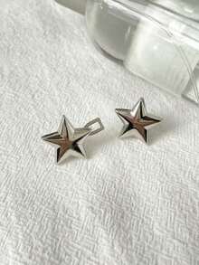 Botón De Diseño De Estrella Conveniente Y De Moda - Plateado - Ver 4