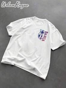 Camiseta para Hombre Casual y Moderna con Estampado de Escudo FC Barcelona |     Ropa de Hombre con Estilo Playeras Sudaderas y Camisas Cómodas |     Ideal para Uso Diario Trabajo y Salidas |     Fácil de combinar muestra tu estilo - Negro - Ver 6