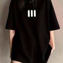 Camiseta para Mujer con Diseño de Cerezas Doradas Brillantes - Negro - Ver 1