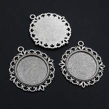 5pcs 25mm Inner Size Alloy Metal Pendant Cabochons Blank Base Setting Bezel Tray DIY Jewelry Making Accessories Findings - 25mm - View 3
