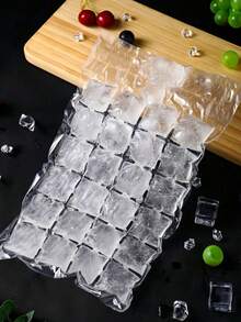 1 pieza Bandeja de cubitos de hielo de doble capa, bandeja de cubitos de hielo deslizante de 50 ranuras, bandeja de almacenamiento de plástico de doble capa, apilable para ahorrar espacio, enfriamiento de bebidas, adecuada para cubitos de hielo de fruta caseros y almacenamiento congelado - Esencial para la cocina del hogar, diseñada específicamente para hacer hielo - Talla única - Ver 15