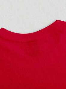 Loose1pcT-Shirt With A Print Of A Female Character In A Red Dress, Ideal For Casual Wear And Themed Events, Comfortable And Lightweight For Everyday Use. Basic Crew Neck Cotton T-Shirt For Women - 紅色的 - 查看 6