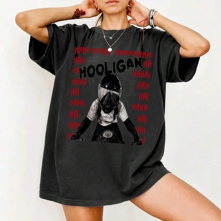 Hooligan Rider T-Shirt, B.T.S Motorcycle, Arirang, Hooligan T-Shirt - 黑色 - 查看 1