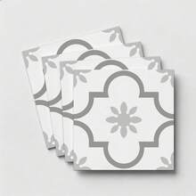 Set de 12 pegatinas de pared con patrón floral francés, pegatinas decorativas retro y gruesas para azulejos de baño, piso y pegatinas antideslizantes con flores y ladrillos para la renovación del fondo de la cocina, pegatinas de pared extraíbles - PTS007 - Ver 10