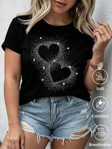 Fashionable Short-Sleeved T-Shirt For Spring And Summer 2026, Made In Mexico, 180 Grams. Cartoon Print, Couple Design, Suitable For Indoor Or Outdoor Wear. Crew Neck, Unisex, Ideal For Office And Leisure. Single Pack. Summer T-Shirt. - 黑色 - 查看 7