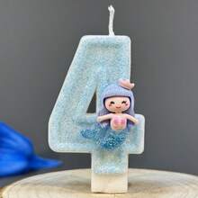 1 cây nến số thủ công sáng tạo chủ đề nàng tiên cá từ 0-9, màu xanh nhạt, thích hợp để trang trí bánh sinh nhật, tiệc chủ đề đại dương, lễ kỷ niệm sinh nhật lần thứ nhất. - Xem 8