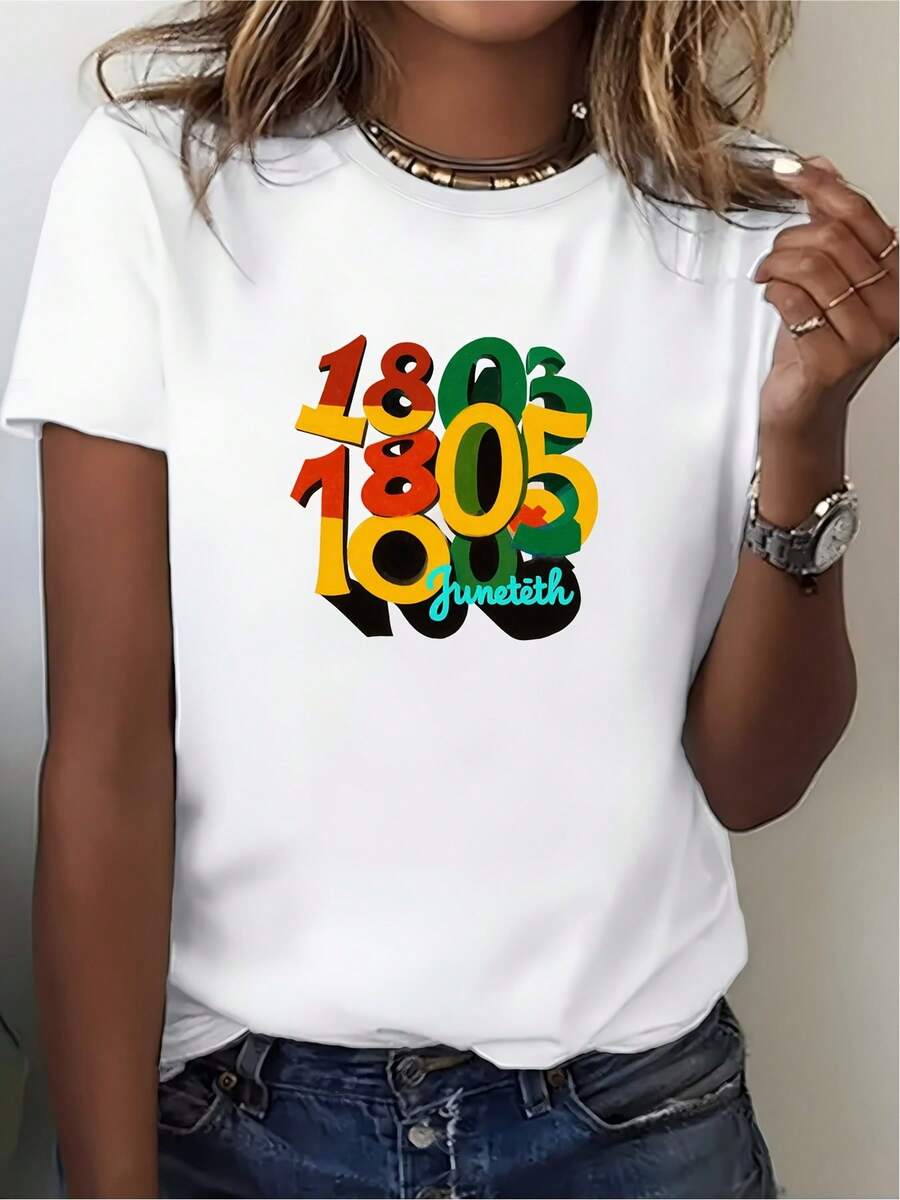 Camiseta de Celebración del 18 de Junio de 180g - Camiseta con Diseño Festivo para Familiares y Amigos, Regalo Perfecto para Ocasiones Especiales, Eventos de Team Building y Reuniones Festivas 100% Algodón 100% Algodón - Blanco - Ver 1