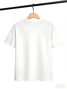 [Local Delivery] Women's T-Shirt Adorable Bear Print Style Women's T-Shirt With Zipper Creative Design Soft Loose Fabric Round Neck Short Sleeve Spring Summer Casual Daily Wear - 白色 - 查看 3