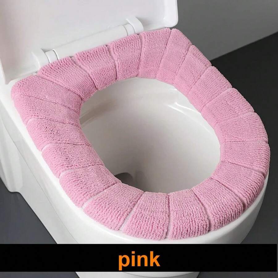 2856 Thick Plush O-Shaped Warm Toilet Seat Cushion, Universal Toilet Seat Cushion, Reusable Winter Toilet Seat Cushion, Toilet Seat Cover - 羅莎 - 查看 1