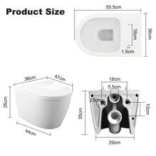 Toilettes - WC grand format + couvercle UF à bord intégral - Voir 2