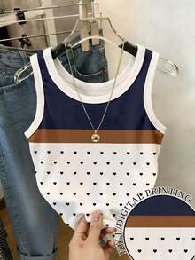 Camiseta de tirantes ajustada de unicolor con contraste para mujer - Multicolor 2 - Ver 5