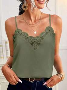 Camiseta de mujer casual de encaje, estampado de leopardo, adecuada para uso casual y de verano de las mujeres - verde menta - Ver 7