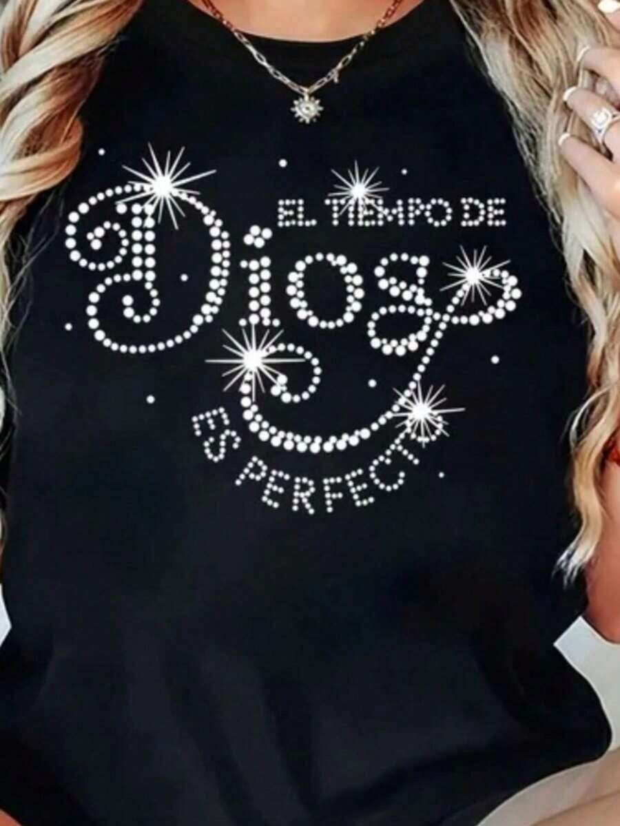 Women's Short-Sleeved Crew Neck T-Shirt, Loose-Fitting, Casual, And Versatile. Featuring A Modern, Elegant, And Sophisticated Simple Letter Print, Ideal As A Wardrobe Staple; Made From Soft Fabric With A Beautiful Drape. - Vintage Street Style Unisex Cotton Short Sleeve Crew Neck T-Shirt - 2 - 查看 1