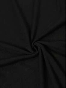 Camiseta de mujer con estampado de pérdida de señal, hecha de tela suave, con cuello redondo y mangas cortas, ligeramente elástica, adecuada para todas las estaciones, elegante, de secado rápido y duradera - Negro - Ver 6