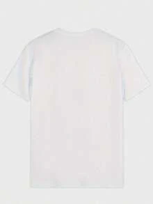 Casual Black Graphic T-Shirt Featuring A Cartoon Character Of An American Street Teenager Who Earned A Lot But Spent A Lot - 白色 - 查看 2