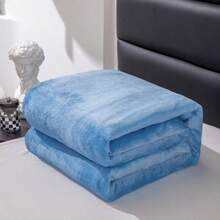 Luxurious Soft Flannel Blanket - Versatile For Sofa, Office, Car, And More - Contemporary Style, Machine Washable, All-Season Comfort - Blue - View 12