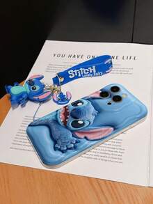 Disney Lilo And Stitch Phone Case : 3D Fluffy Pattern Border Protector Phone Soft Phone Case With A Free Cute Stitch Bracelet Chain Lanyard, Stitch, Lilo, Angel, For Apple 17 Promax 17 Pro 16 15 14 13 12 11 Pro Max XS Max X XR Soft Cover Summer Phone Case - trắng - Xem 6