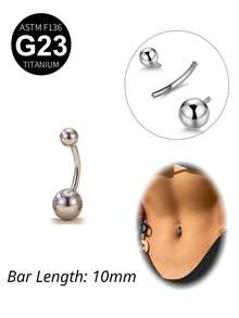 CIZME 14G 钛金肚脐环 14K 金肚脐环 6mm/8mm/10mm/12mm/14mm/16mm 金银肚脐杠铃 F136 G23 肚脐杆 穿刺饰品 女士日常节日礼物 魅力音乐节 海边 万圣节 圣诞节 情人节 科切拉音乐节 海滩 夏季假期 - 球 - 查看 12