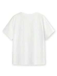 Camiseta _ Camisa _ Camiseta Retro con Plumas _ Camiseta Blanca _ Camiseta Unisex de Manga Corta - Blanco 4 - Ver 3