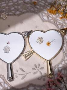 Specchio da mano a forma di cuore e freccia personalizzato, specchio da mano di Cupido con nome personalizzato, regalo per damigella, regalo di matrimonio per lei, ricordo romantico - Multicolore - Visualizzare 3