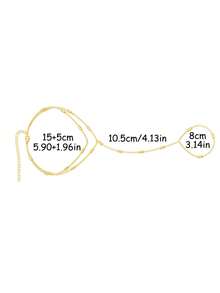 1 Peça Pulseira de Mão de Corrente de Metal da Moda, Joia de Mão Delicada como Presente para Namorada, Pode ser Empilhada para Ocasiões Casuais, de Festa, Diárias, de Encontro, Casamento e Feriados (Feita à Mão, Comprimento da Corrente Personalizado, Quantidade e Arranjo de Contas Aleatórios, Não Use Durante o Banho) - Dourado - Visão 5