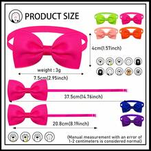 8/16pcs Random Solid Color Tie & Bow Tie, Adjustable Cat/Dog Collar, Multi-Color Pet Grooming Accessories - Multicolor - View 3
