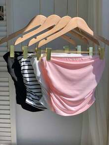 4 piezas Tops de camisola básicos y cómodos con fruncido para mujeres - Multicolor - Ver 6