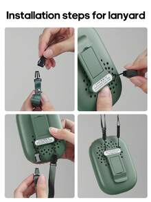kinscoter 1 pieza Ventilador mini portátil recargable de 1800mAh, accesorio para camping, playa, viaje, vuelta al cole, enfriador de aire de verano para exteriores, ventilador de mano, ventilador personal de cintura, ventilador recargable - Verde - Ver 8