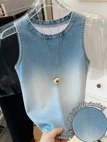 Camiseta de tirantes efecto denim para mujer - Multicolor 3 - Ver 5