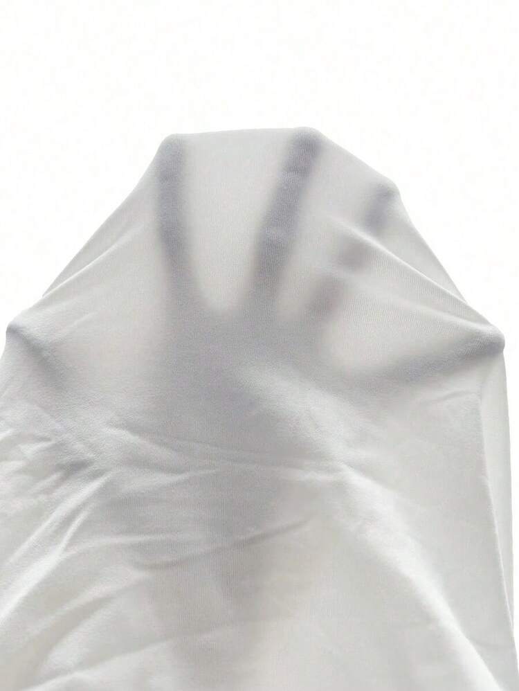 Camiseta de tirantes delgados de un solo color para mujer, simple y de moda para el verano - Blanco - Añade 8