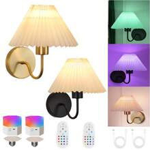 Juegos de lámparas de pared con batería, luces de pared recargables doradas con bombilla con control remoto magnético desmontable, 12 colores RGB y 3 temperaturas de color, lámpara de pared inalámbrica regulable para Lámpara de Pared Inalámbrica a Batería para Dormitorio, RGB con Control Remoto, Lámpara de Pared para Baño, Mesita de Noche, Sala de Estar e Iluminación de Escaleras. - Funda de tela negra estilo JK-8 (1 pieza) - Ver 1