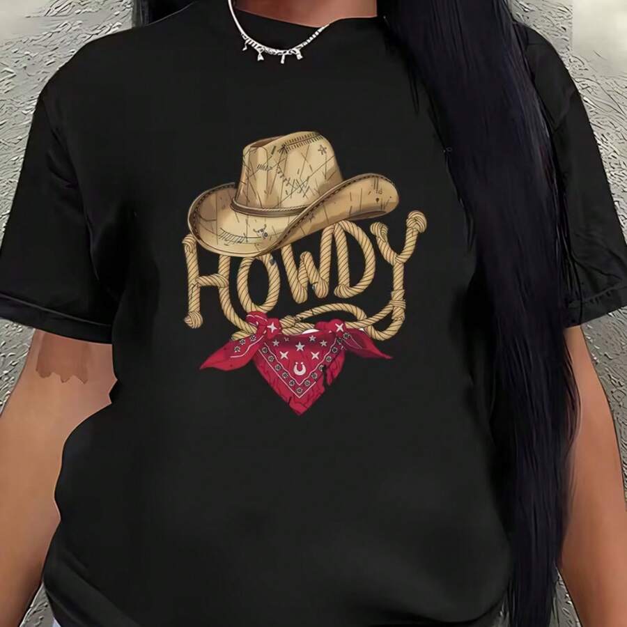 Printed T-Shirt For Men And Women - Black - View 1