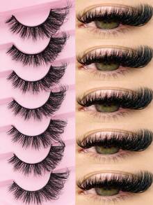 7 Pairs Of Thick False Eyelashes, Naturally Extended, Bright Eyes, Suitable For Parties, Dates, Movies, Etc. Very Impressive, Reusable - View 1