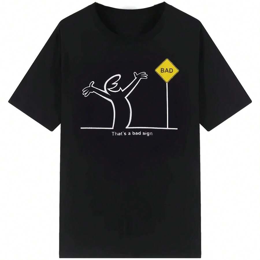 Camiseta con estampado de dibujos animados de talla asiática para hombre, ropa de calle unisex, camisetas de moda, camisa informal, camisetas básicas con cuello redondo - forma - Ver 1