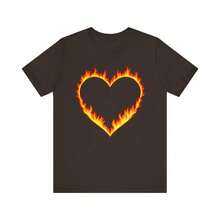 Camiseta Corazón de Fuego - Camiseta Corazón Ardiente - Camiseta Vintage con Gráfico de Corazón de Fuego - Camiseta Corazón Flame Croft - alta calidad - Negro - Ver 3